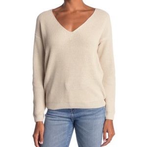 Ivory Lace-Up Back Sweater